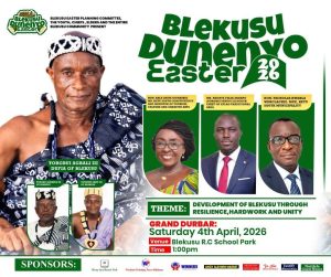 The Blekusu Dunenyo Easter celebration is slated for April 1 to 5, 2026.